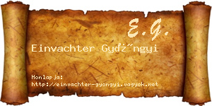 Einvachter Gyöngyi névjegykártya